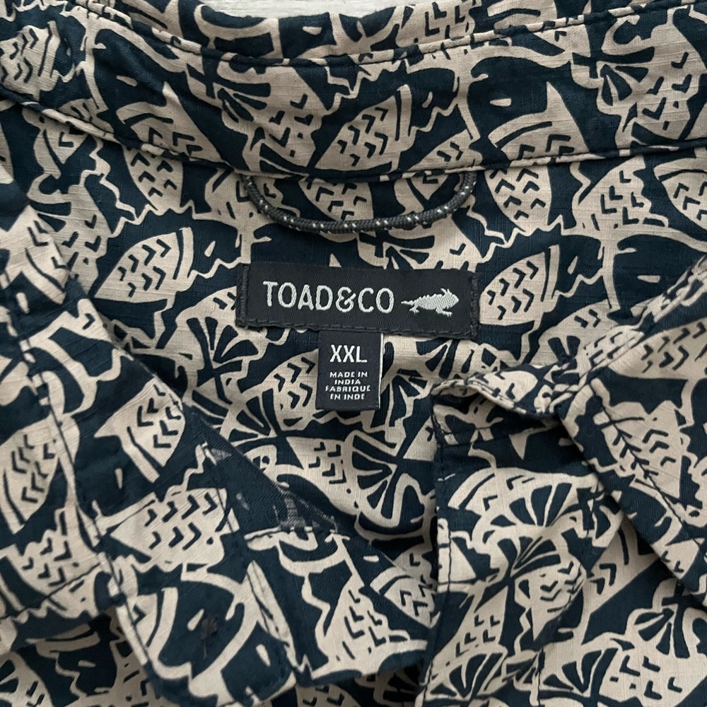 Toad&Co Men’s Fletch Shirt Fish Print Short-Sleeve Button-Up Shirt - Size XXL - Picture 3 of 6